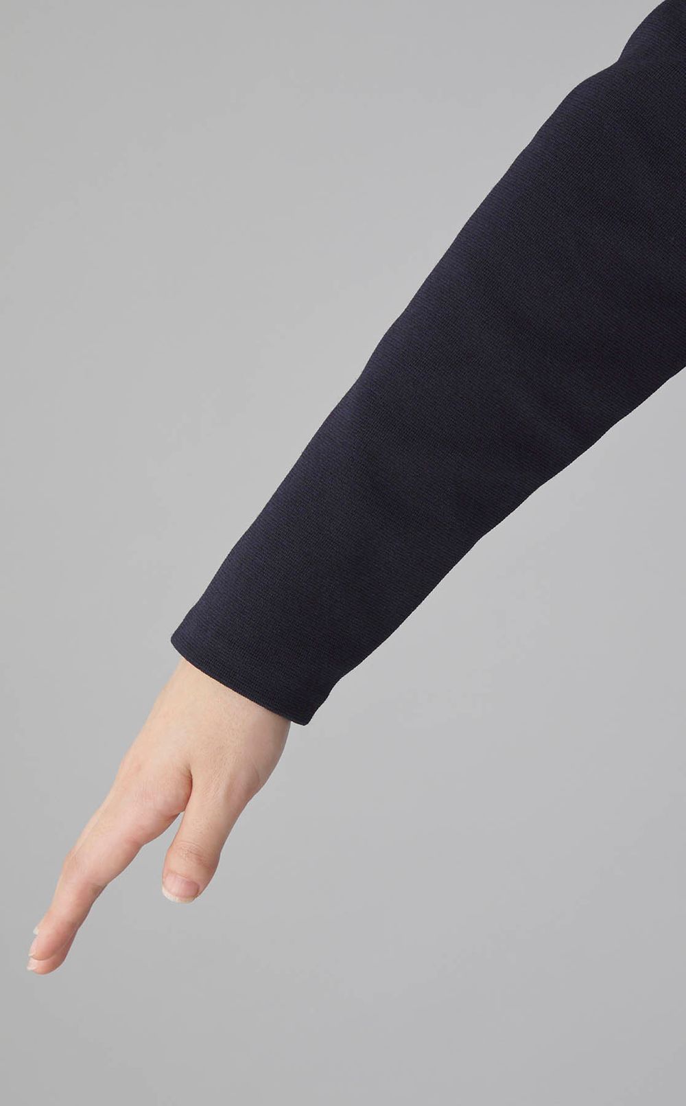 ミラノリブペプラムニットジャケット