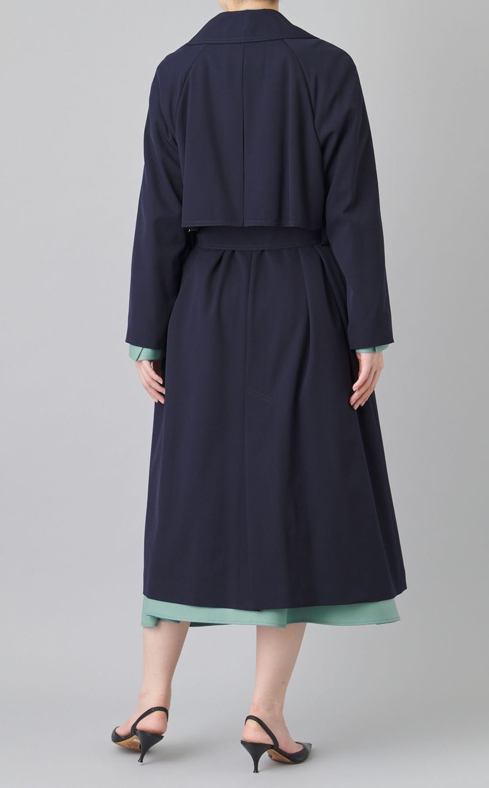 ウールギャバジンガウンコート