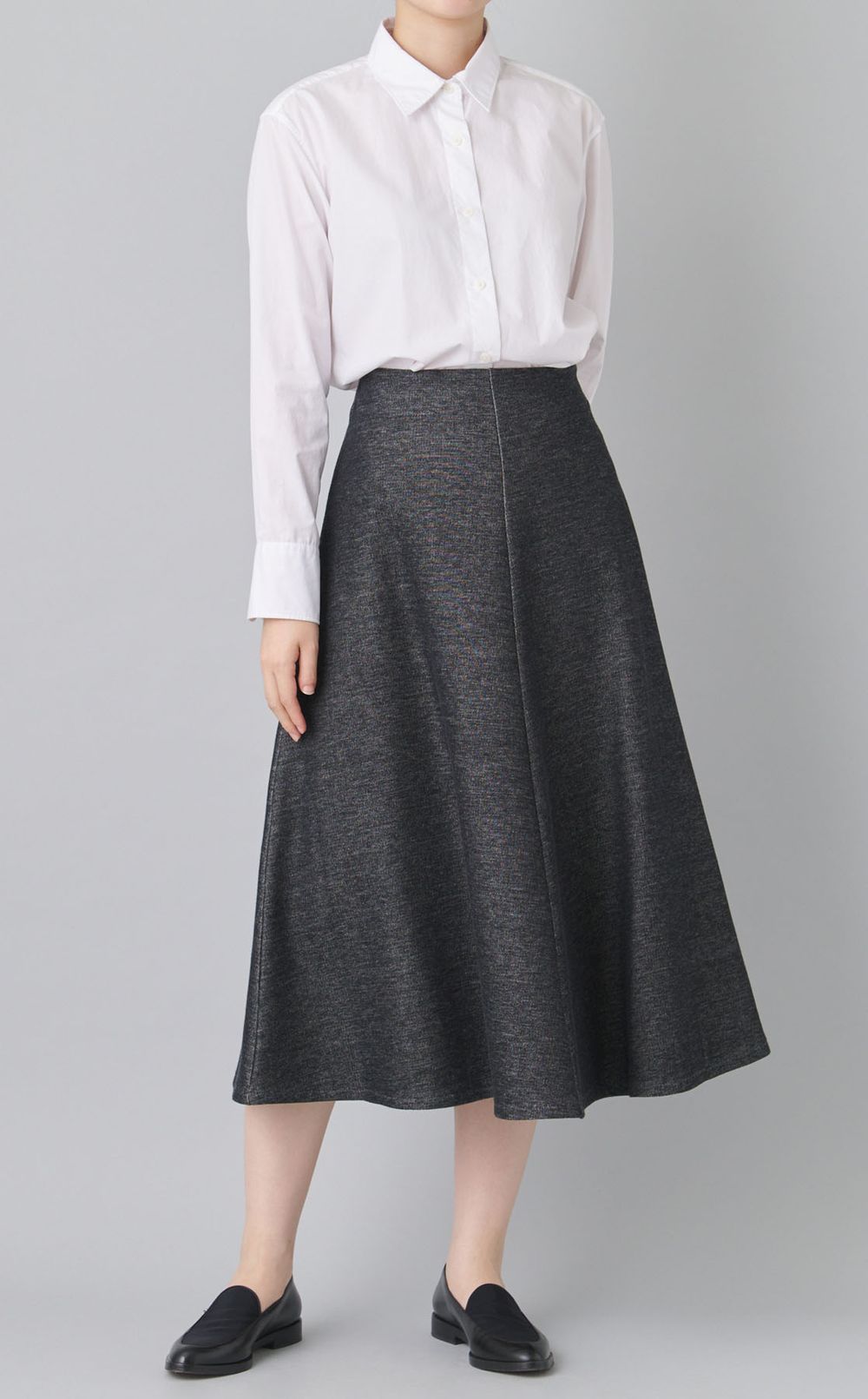 コットンストレッチフレアスカー卜