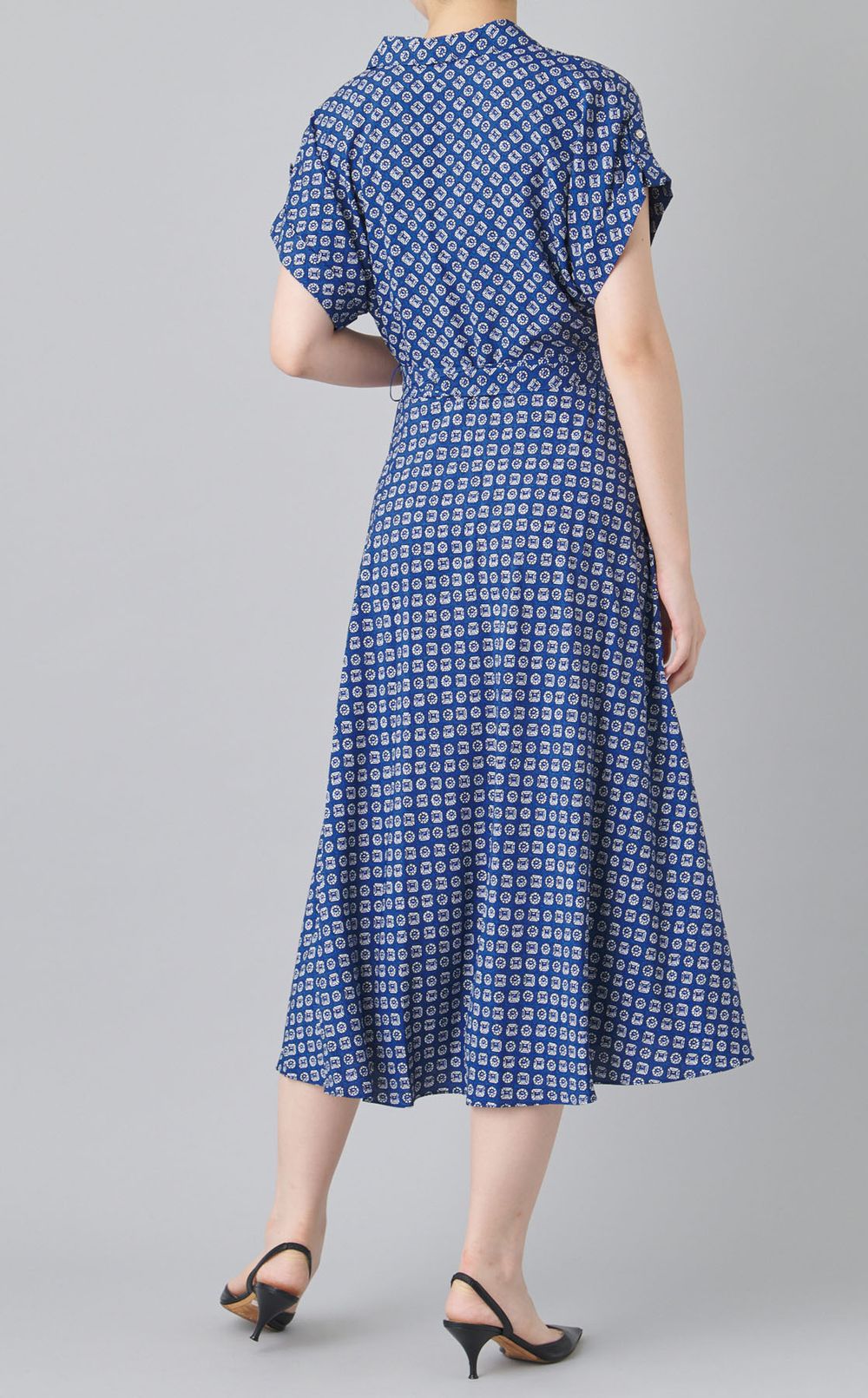 プリントウエストマークワンピース