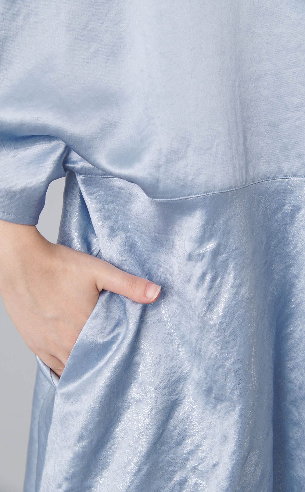 プリントドレープボリュームワンピース