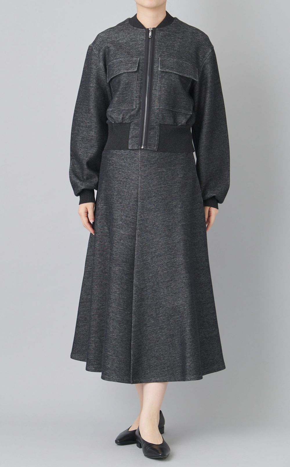 コットンストレッチフレアスカー卜