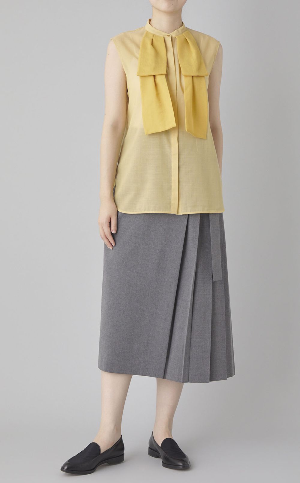 シアーウールビックボウタイブラウス