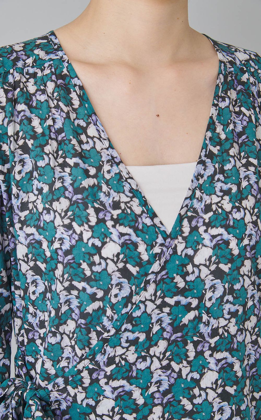 フラワースモッキングラップワンピース