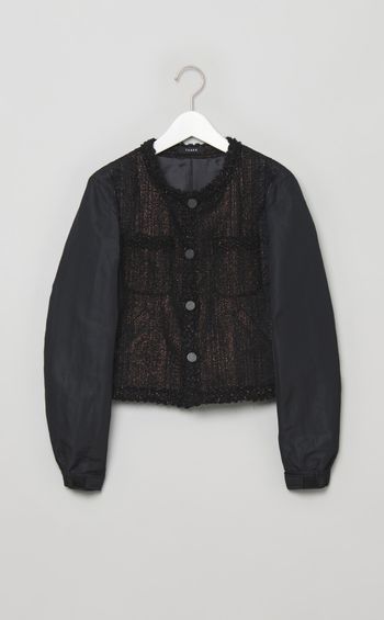 グリッターツイードノーカラーブルゾン