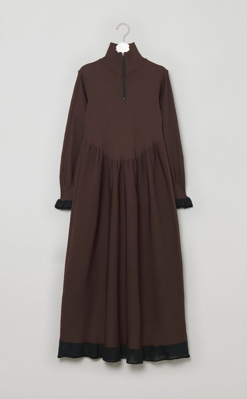 ハイネックフリルスリーブワンピース