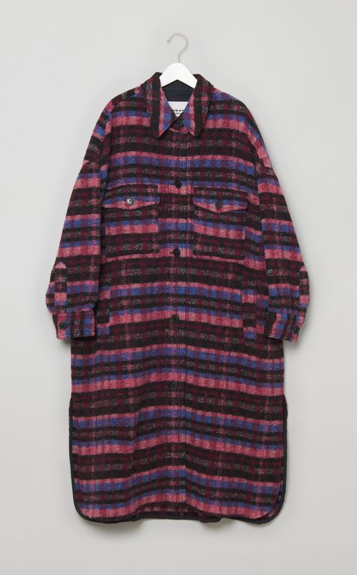 マルチカラー ロングシャツコート