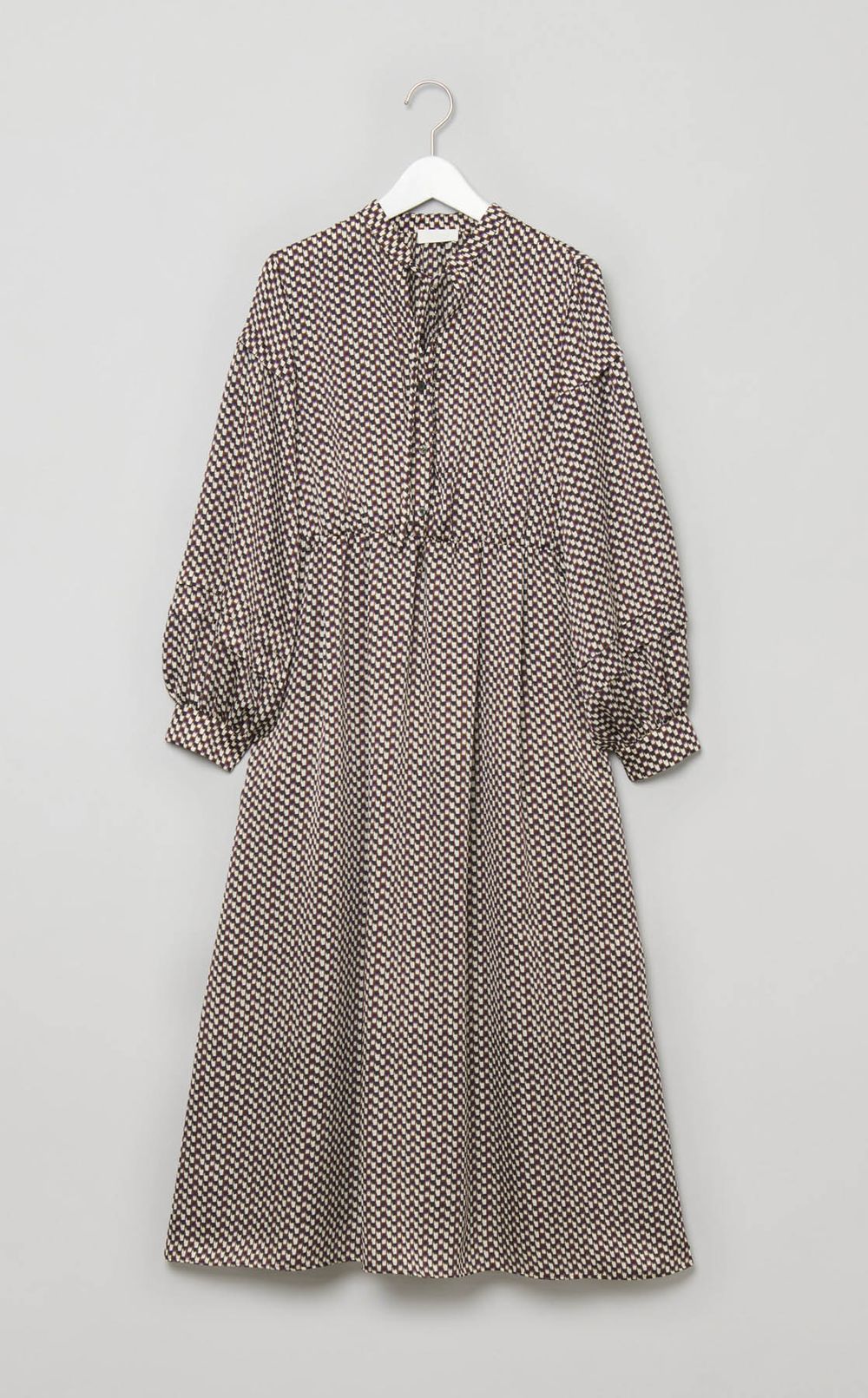 プリントウエストギャザーワンピース