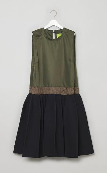 コンビネーションプリーツワンピース