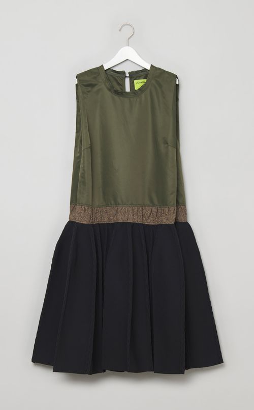 コンビネーションプリーツワンピース