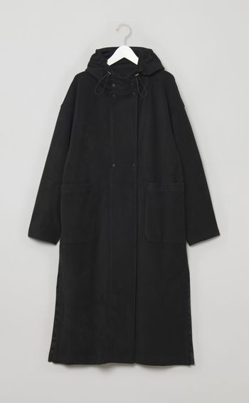 フリースフード付きガウンコート