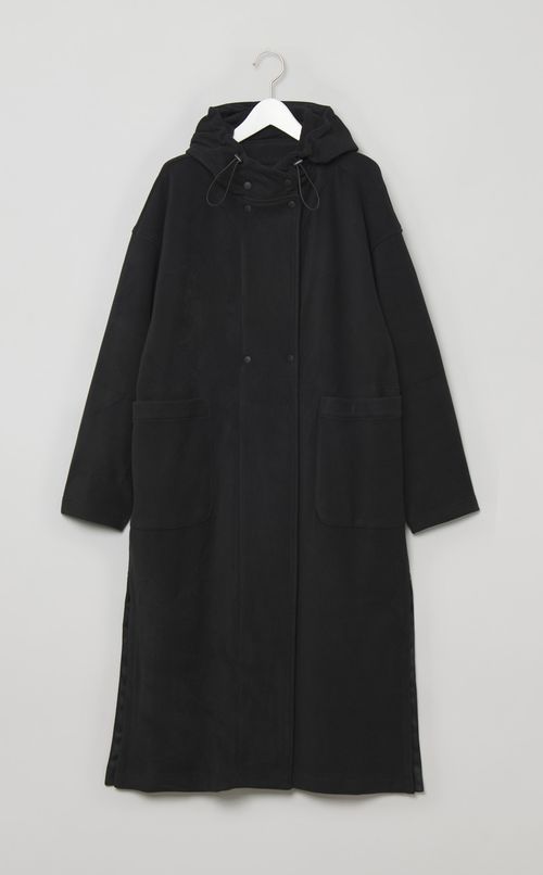 フリースフード付きガウンコート