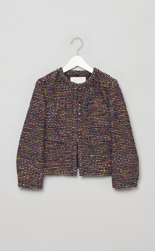 フリンジヤーンツイードジャケット