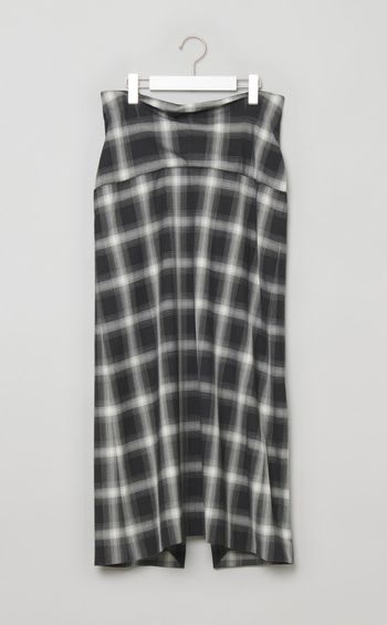 オンブレチェックハイウエストスカート