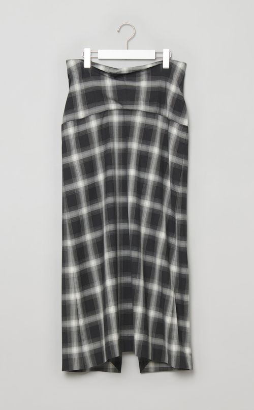 オンブレチェックハイウエストスカート