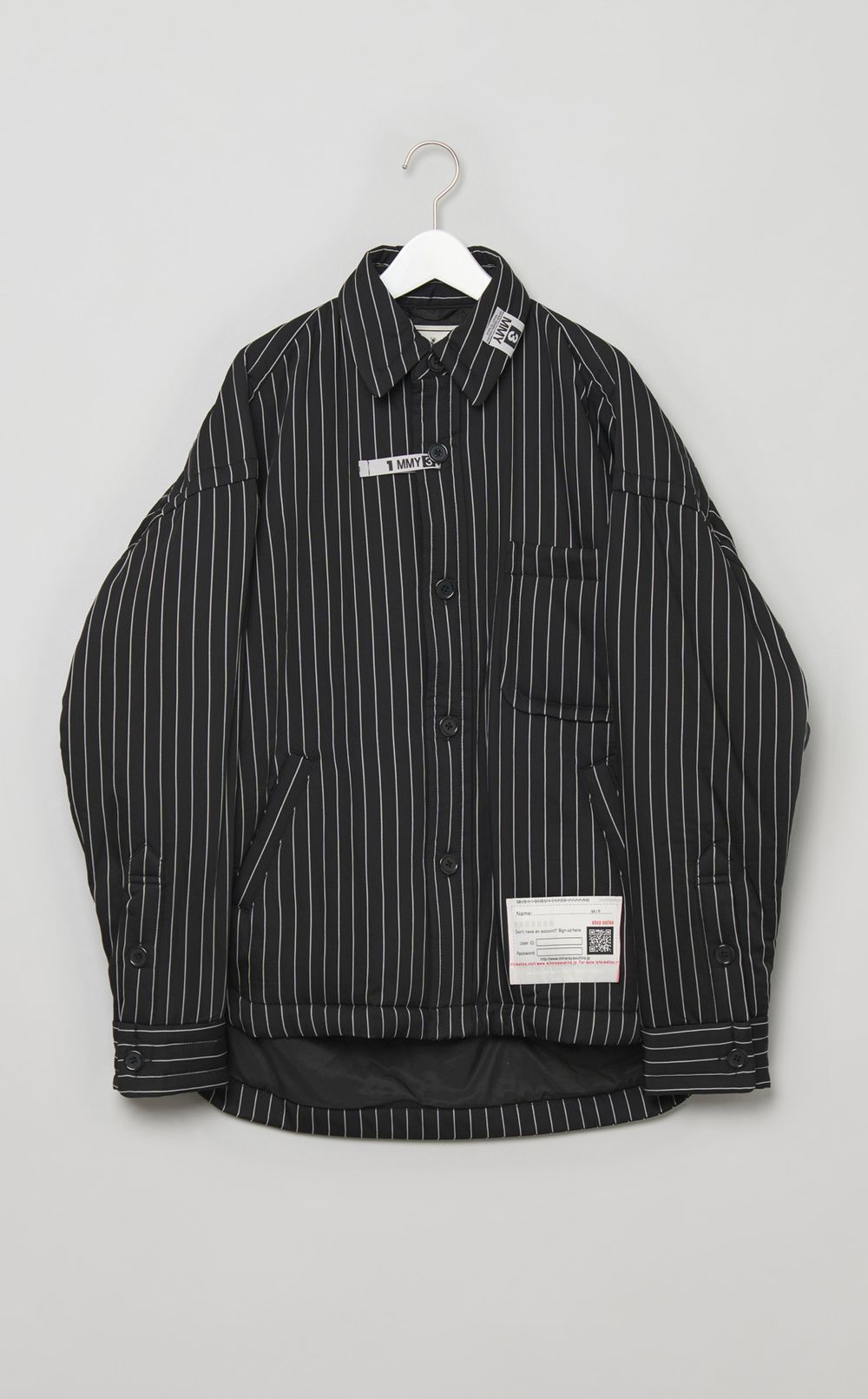 パファーストライプシャツジャケット