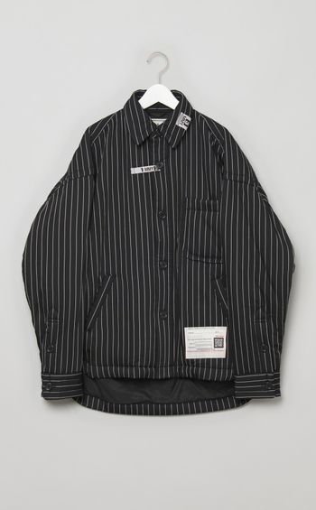 パファーストライプシャツジャケット