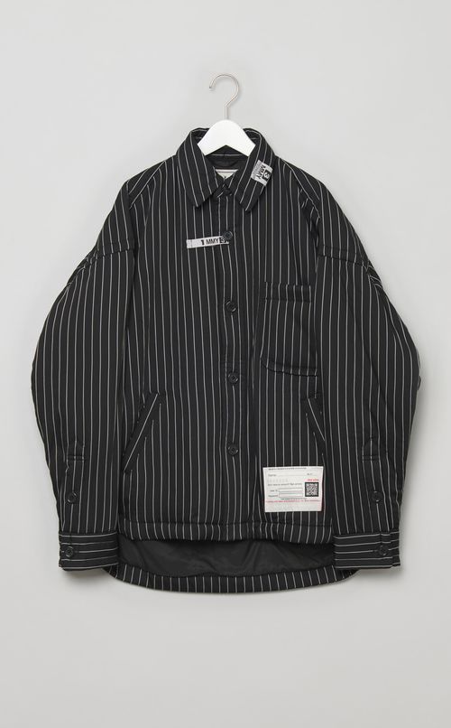 パファーストライプシャツジャケット