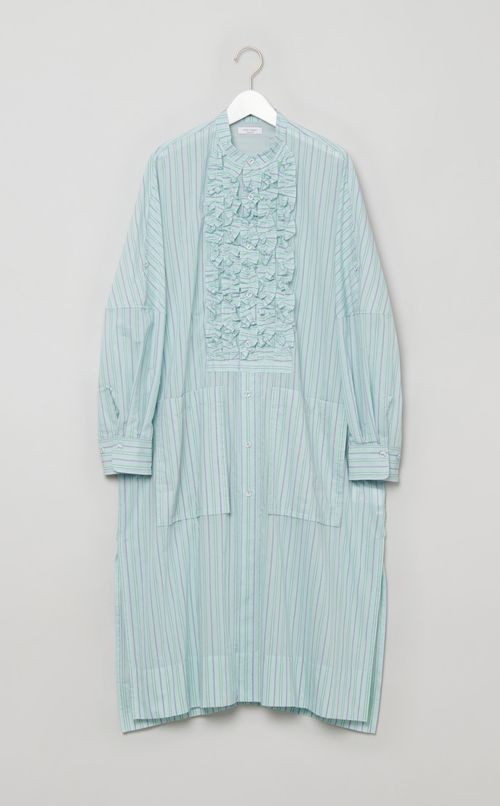 フリルロングシャツワンピース