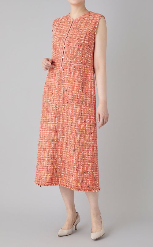 シャイニーカラーツイードワンピース