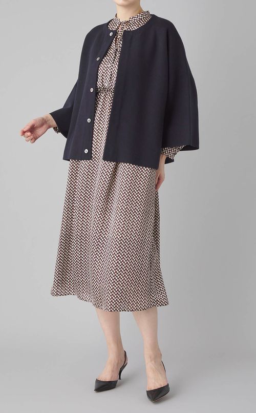 プリントウエストギャザーワンピース