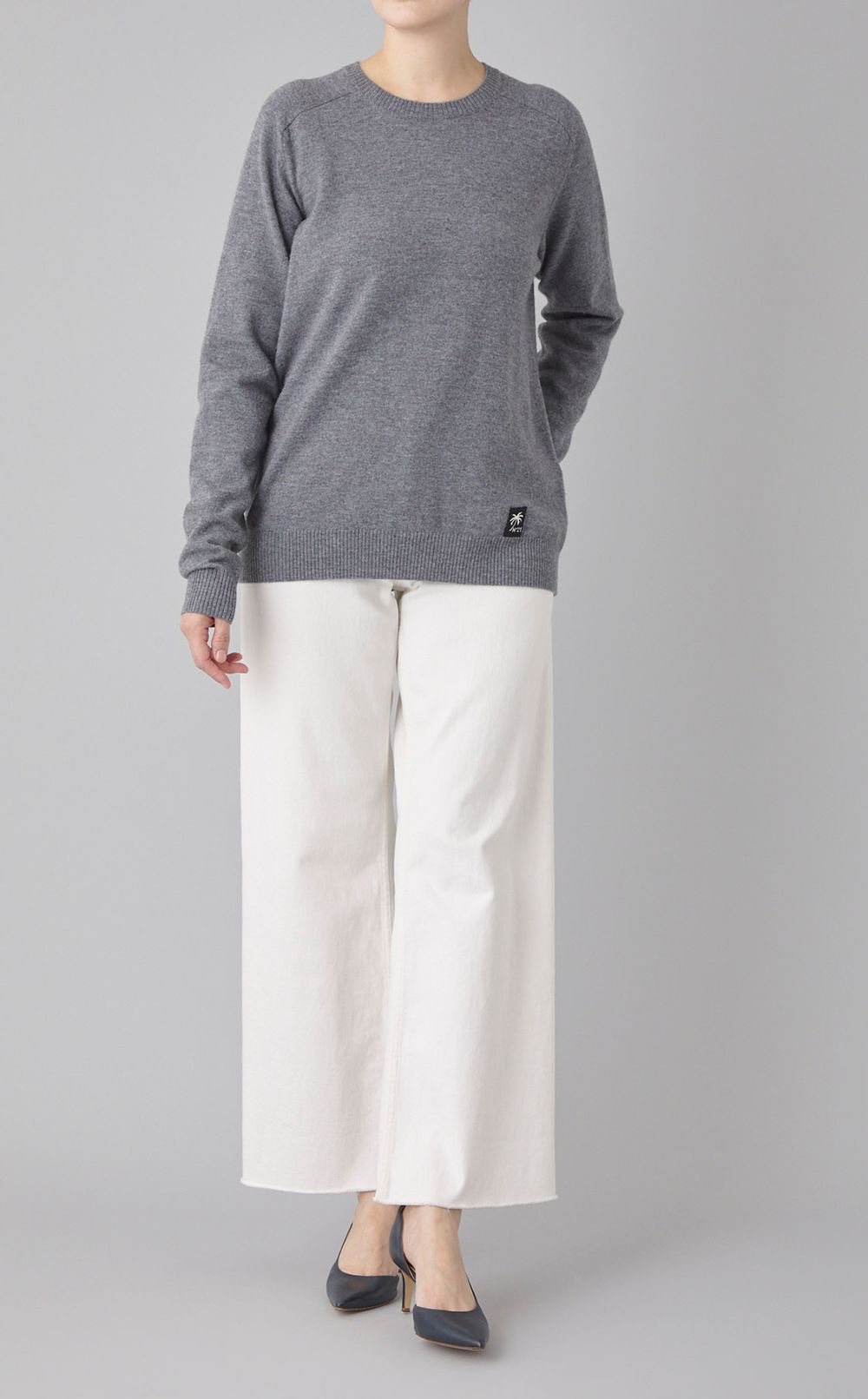 ウールクルーネックニットプルオーバー