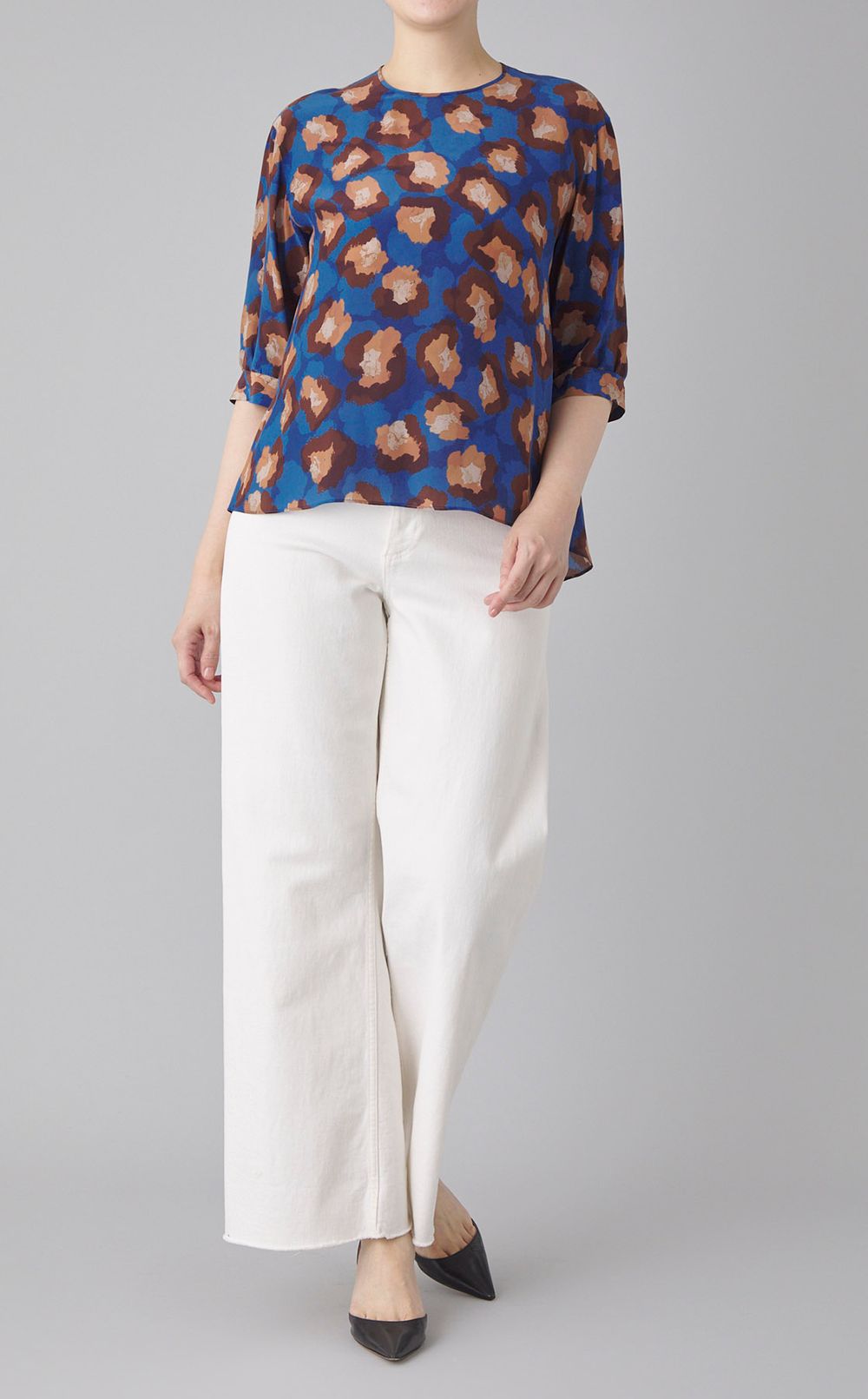 レオパードプリントブラウス