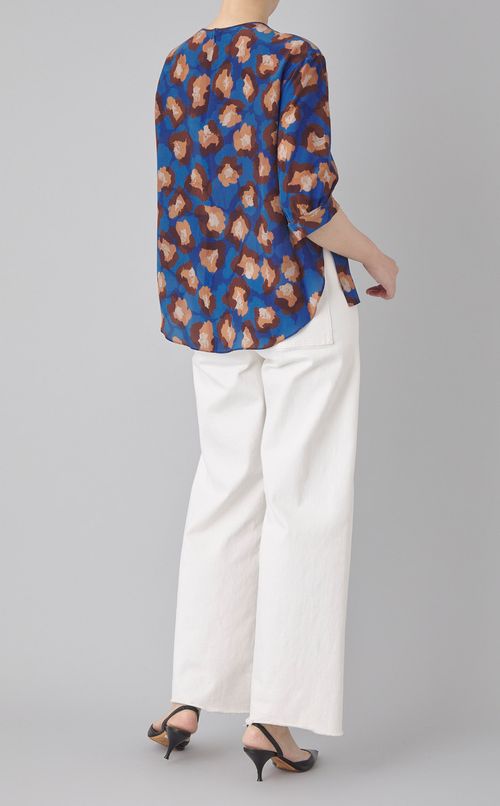 レオパードプリントブラウス