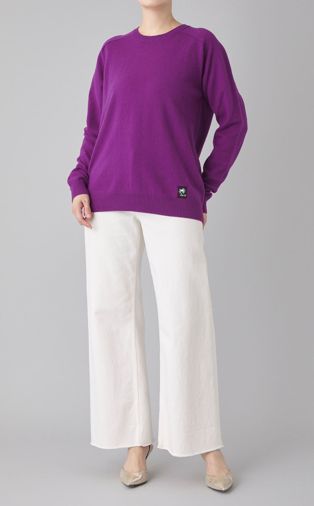 ウールクルーネックニットプルオーバー