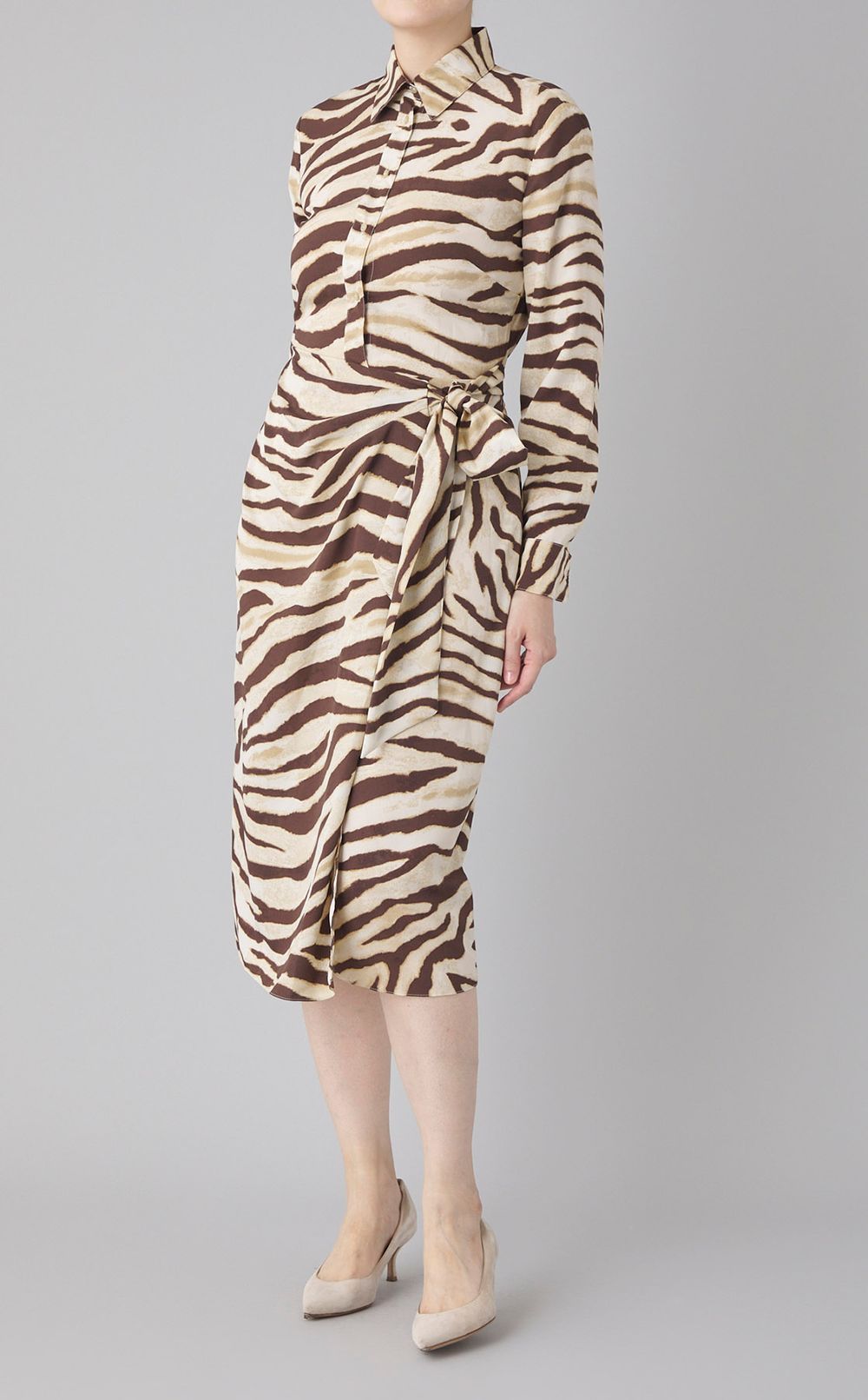 ゼブラプリントシャツワンピース