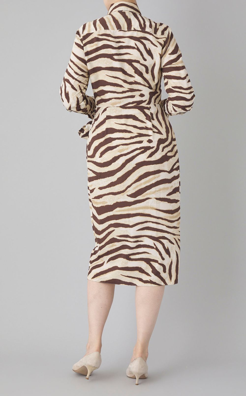 ゼブラプリントシャツワンピース