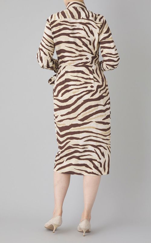 ゼブラプリントシャツワンピース