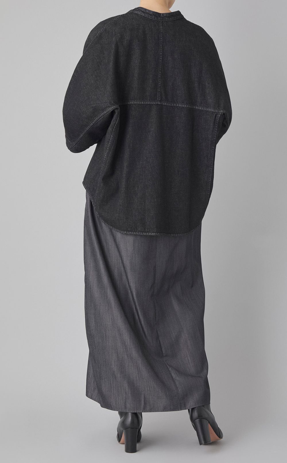 デニムノーカラーシャツジャケット