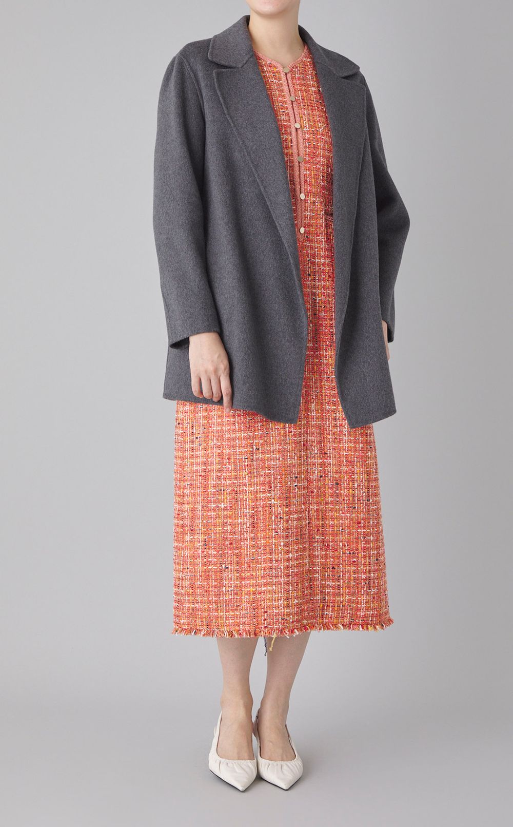 シャイニーカラーツイードワンピース