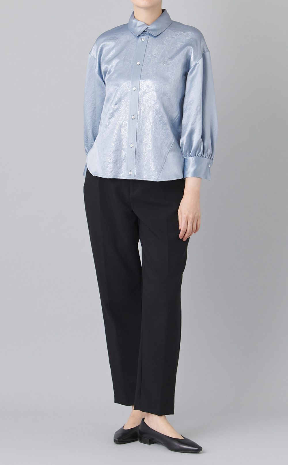 プリントミドルスリーブシャツ