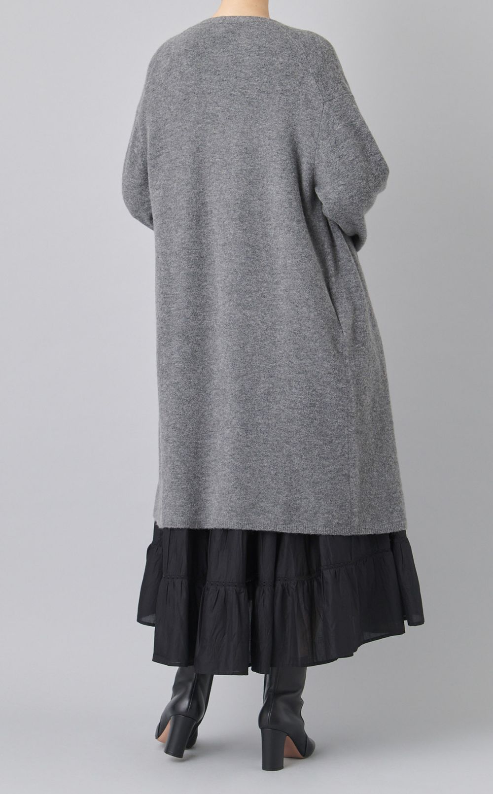 ウールニットロングカーディガン