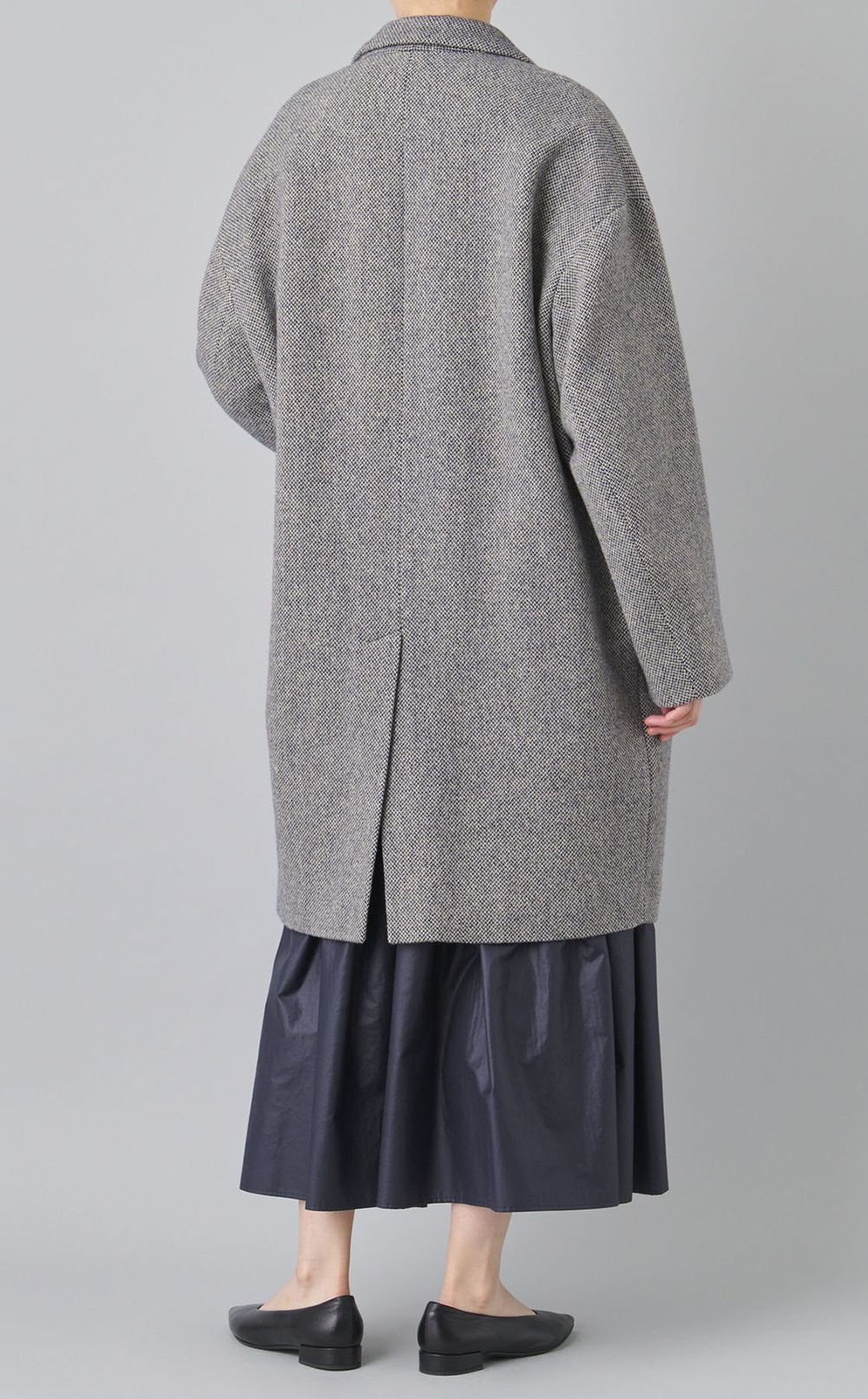 ウールヘリンボーンシングルコート