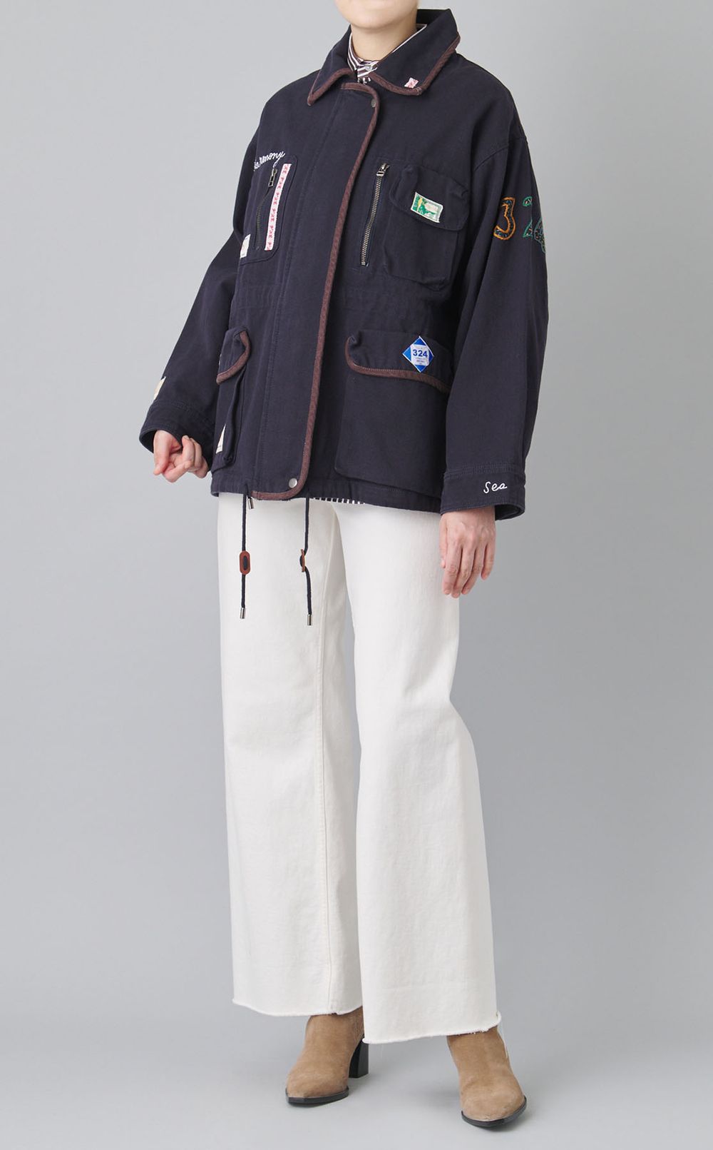 ストライプコットンシャツ