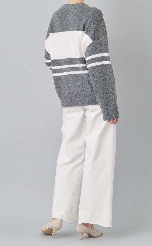 ランダムボーダーウールニット