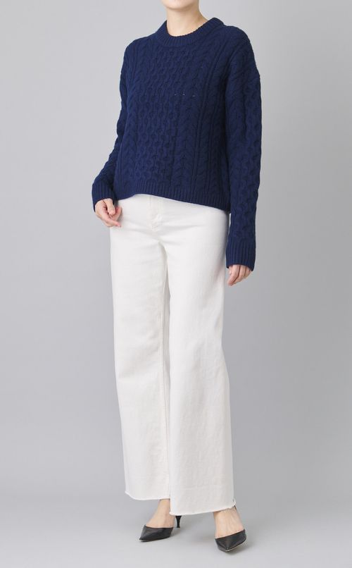 フェルトウールケーブルニットプルオーバー