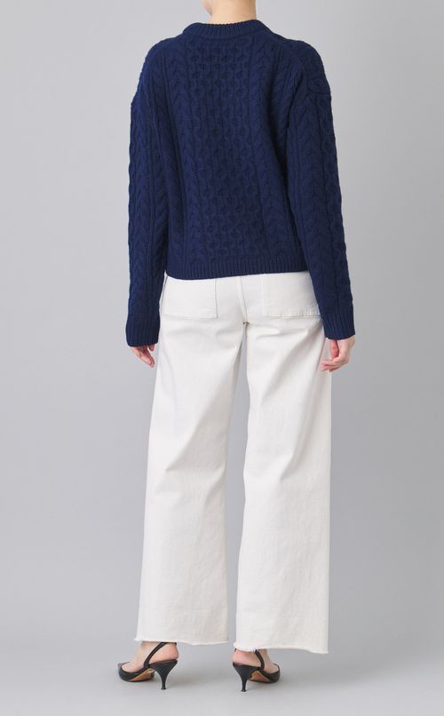 フェルトウールケーブルニットプルオーバー