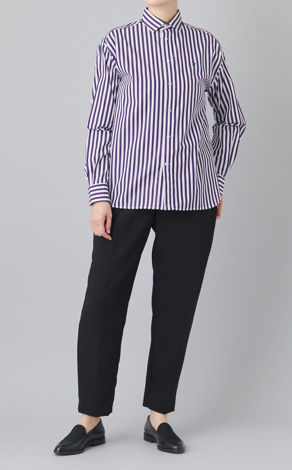 ストライプコットンシャツ