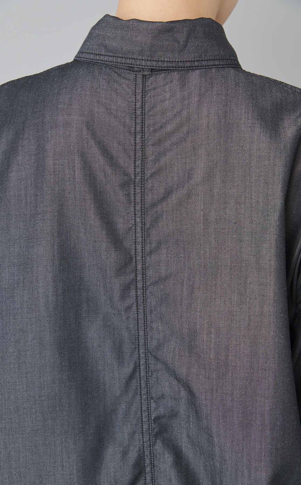 シャンブレータイ付きシャツワンピース