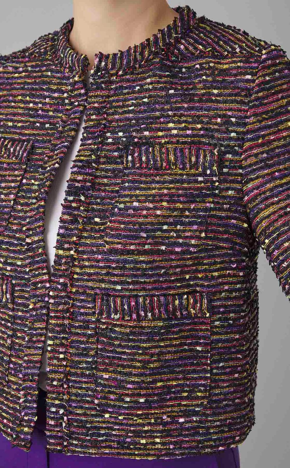 フリンジヤーンツイードジャケット