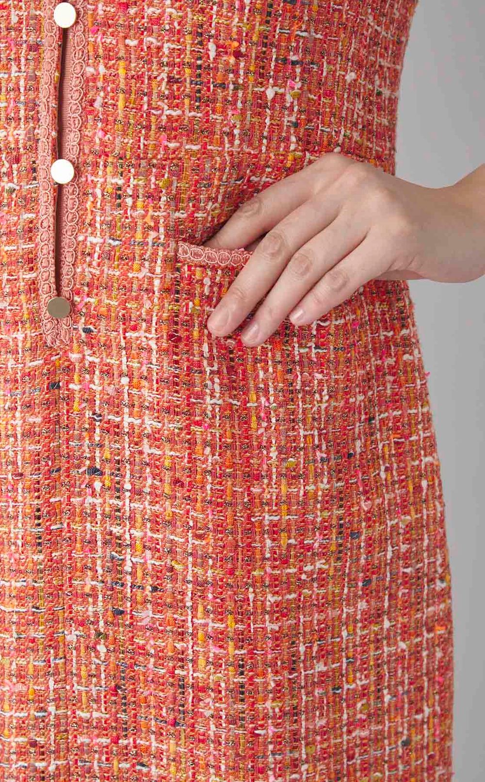 シャイニーカラーツイードワンピース