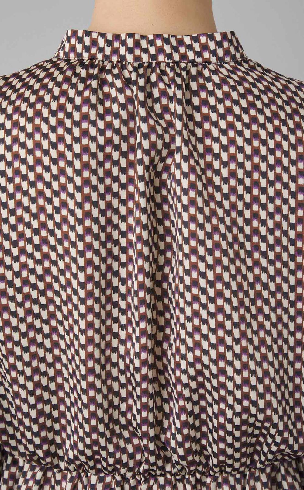 プリントウエストギャザーワンピース