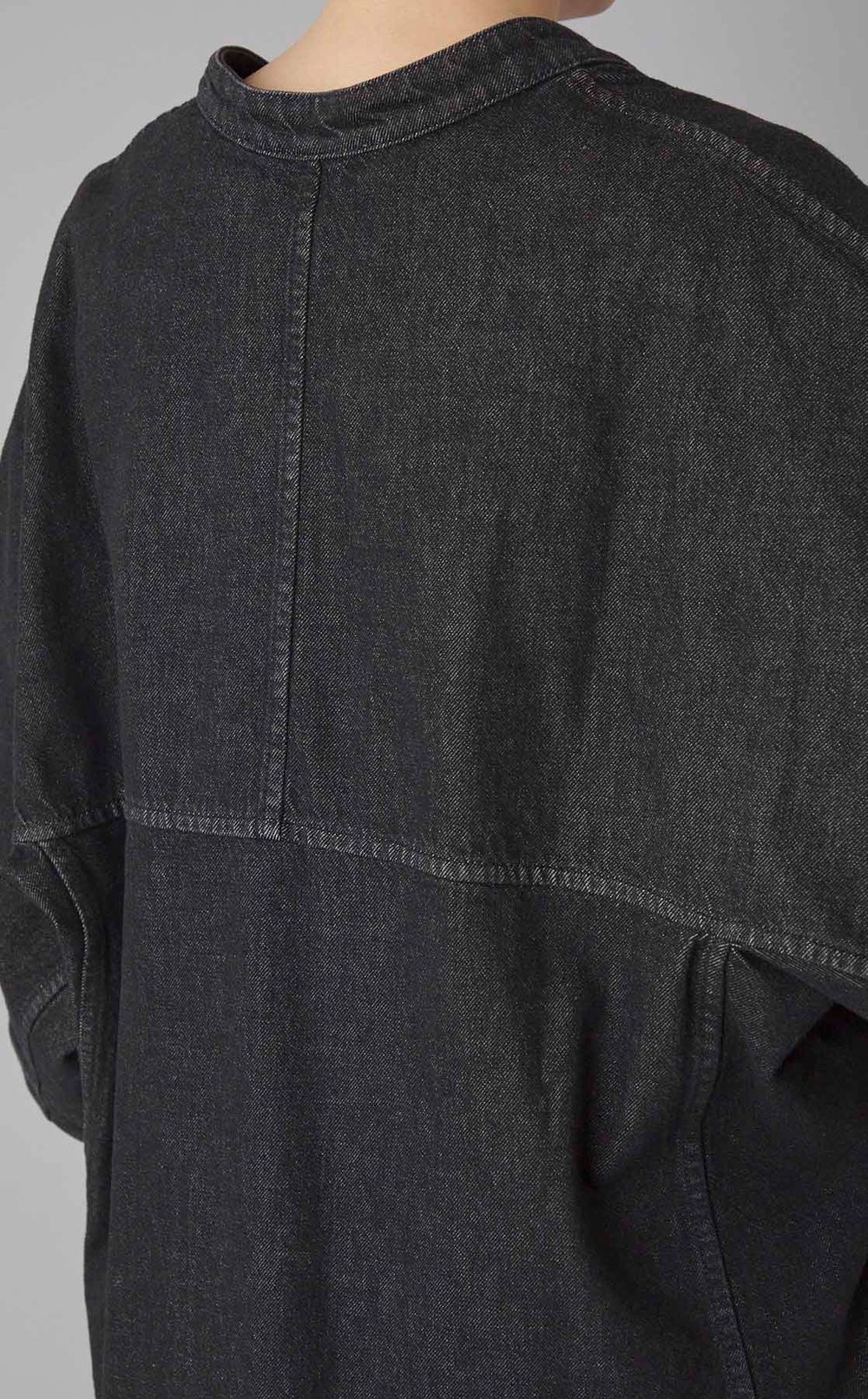 デニムノーカラーシャツジャケット