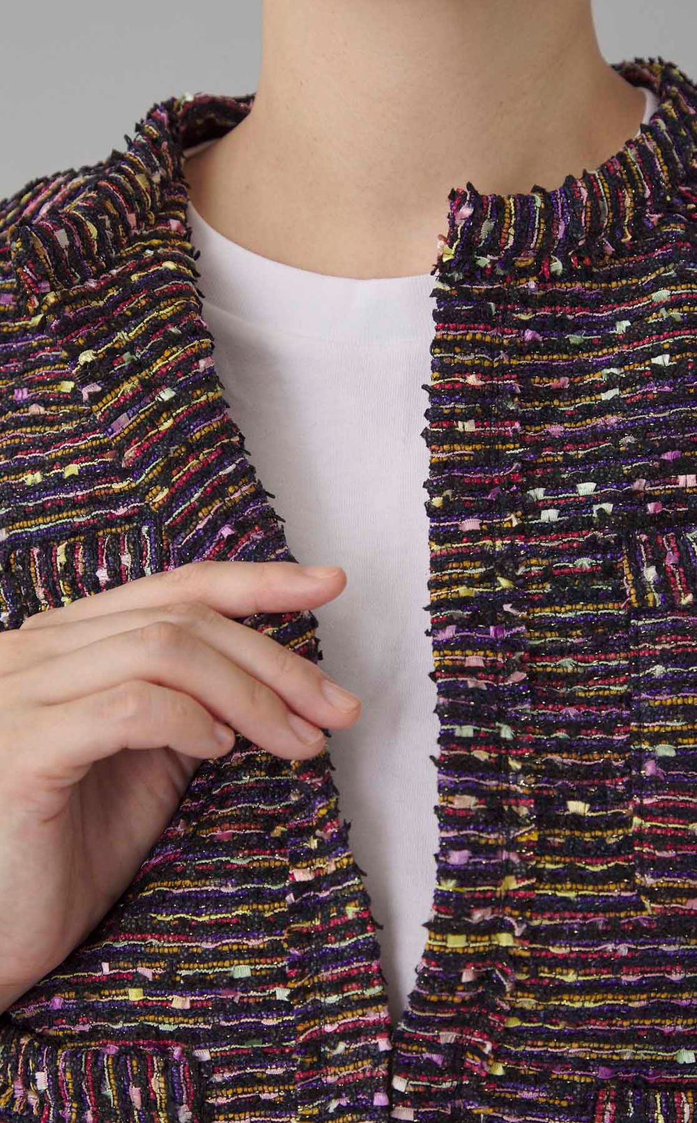 フリンジヤーンツイードジャケット