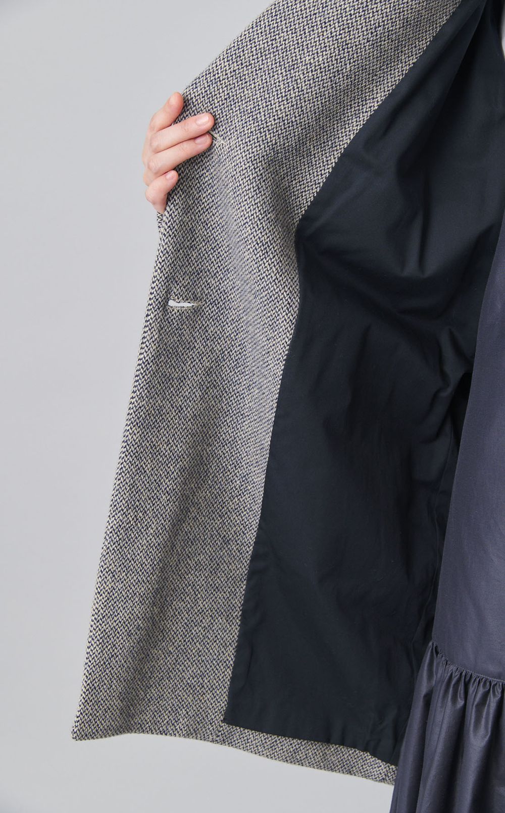 ウールヘリンボーンシングルコート