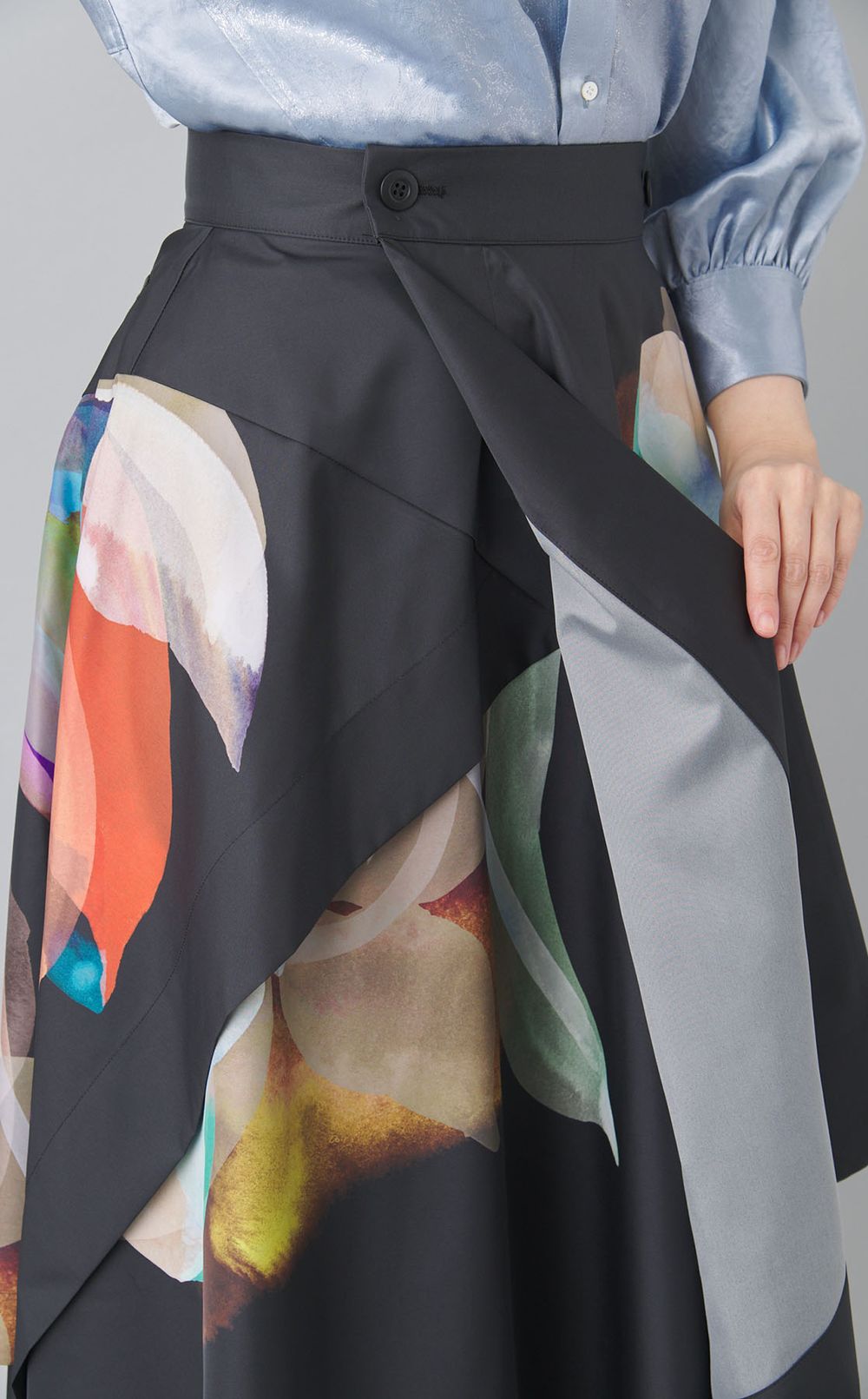 プリントラップサーキュラースカート